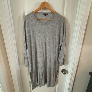 Eileen Fisher Tencel Wool Alpaca Sweater Dress Light Gray XL